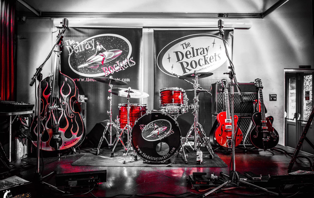 The Delray Rockets stage setup