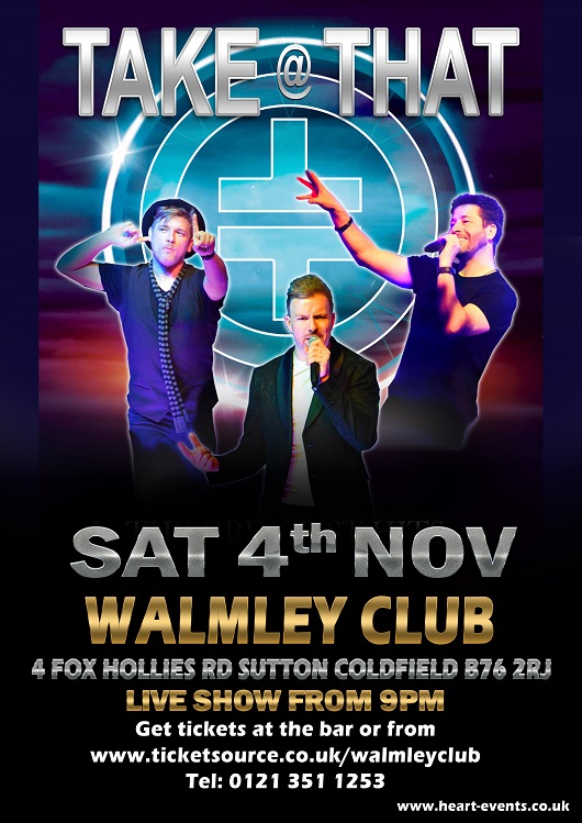 4 Nov - Walmley Club - Take That tribute